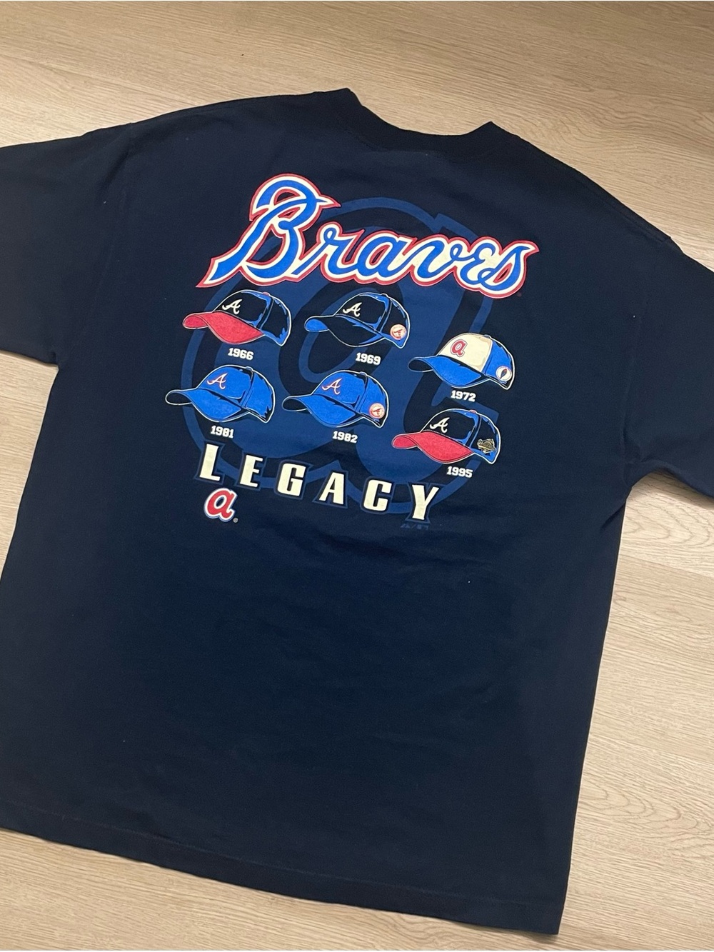 Braves Legacy Graphic Tee - Navy with Red & White Accents